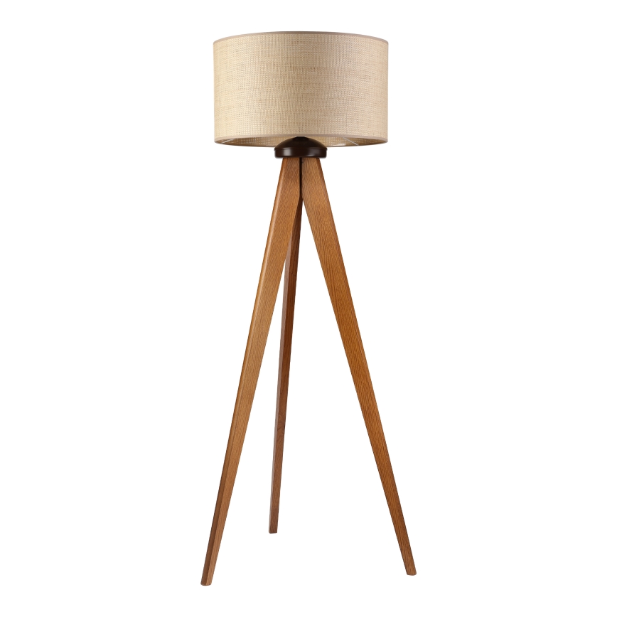 Lampa stojąca AIDA 1xE27/15W/230V dąb/rafia