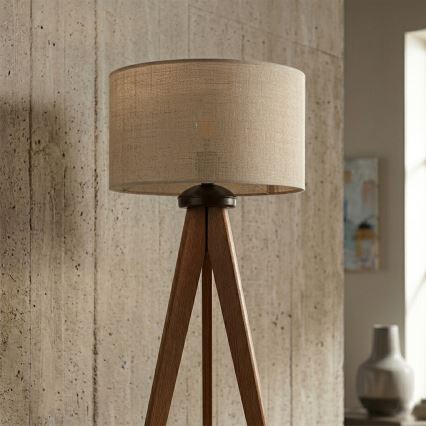 Lampa stojąca AIDA 1xE27/15W/230V dąb/rafia