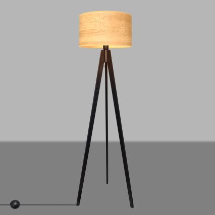 Lampa stojąca ALBA 1xE27/15W/230V brązowa/sosna