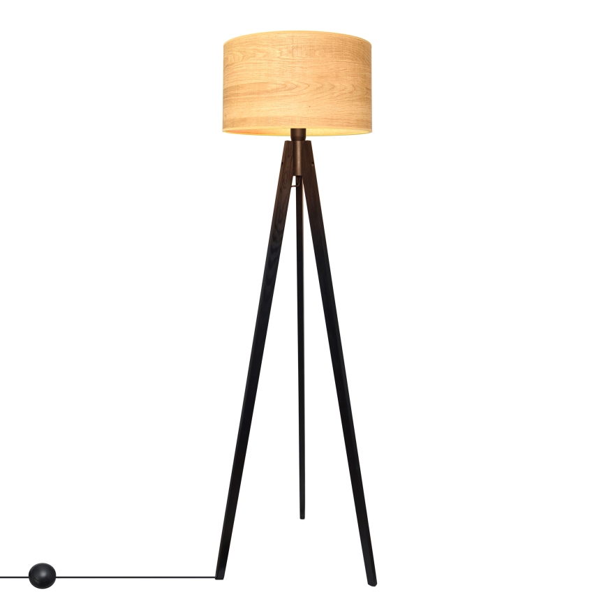 Lampa stojąca ALBA 1xE27/15W/230V brązowa/sosna