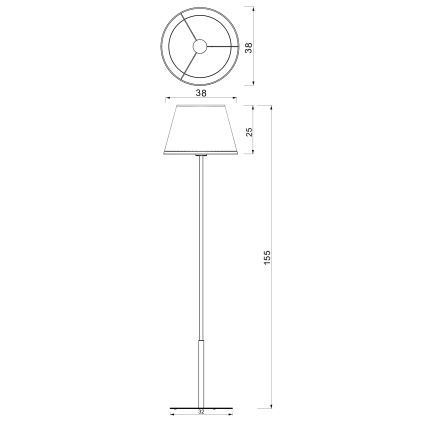 Lampa stojąca ARDEN 1xE27/15W/230V beżowa