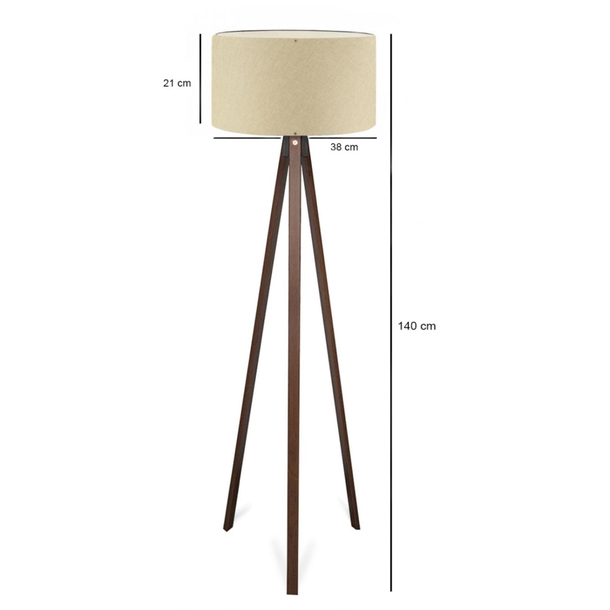 Lampa stojąca AYD 1xE27/40W/230V beżowa/brązowa