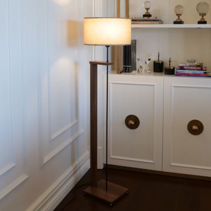Lampa stojąca AYD 1xE27/40W/230V beżowa/brązowa