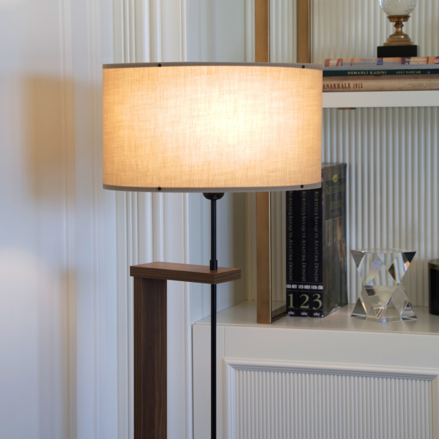 Lampa stojąca AYD 1xE27/40W/230V beżowa/brązowa