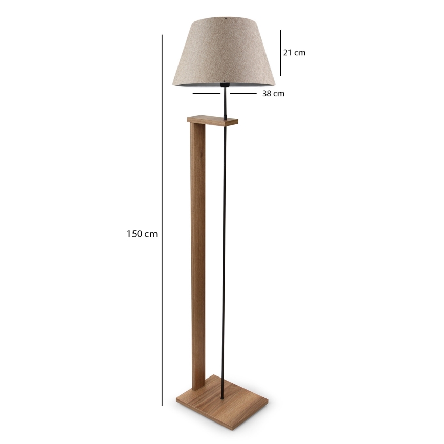 Lampa stojąca AYD 1xE27/40W/230V beżowa/brązowa