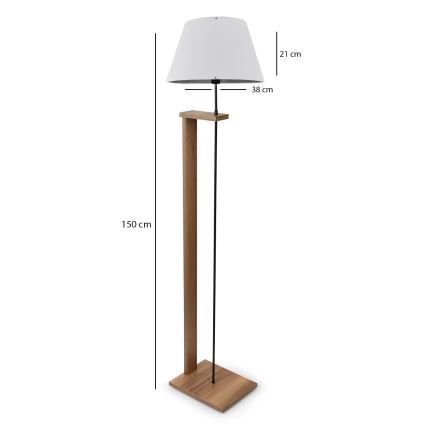 Lampa stojąca AYD 1xE27/40W/230V biała/brązowa