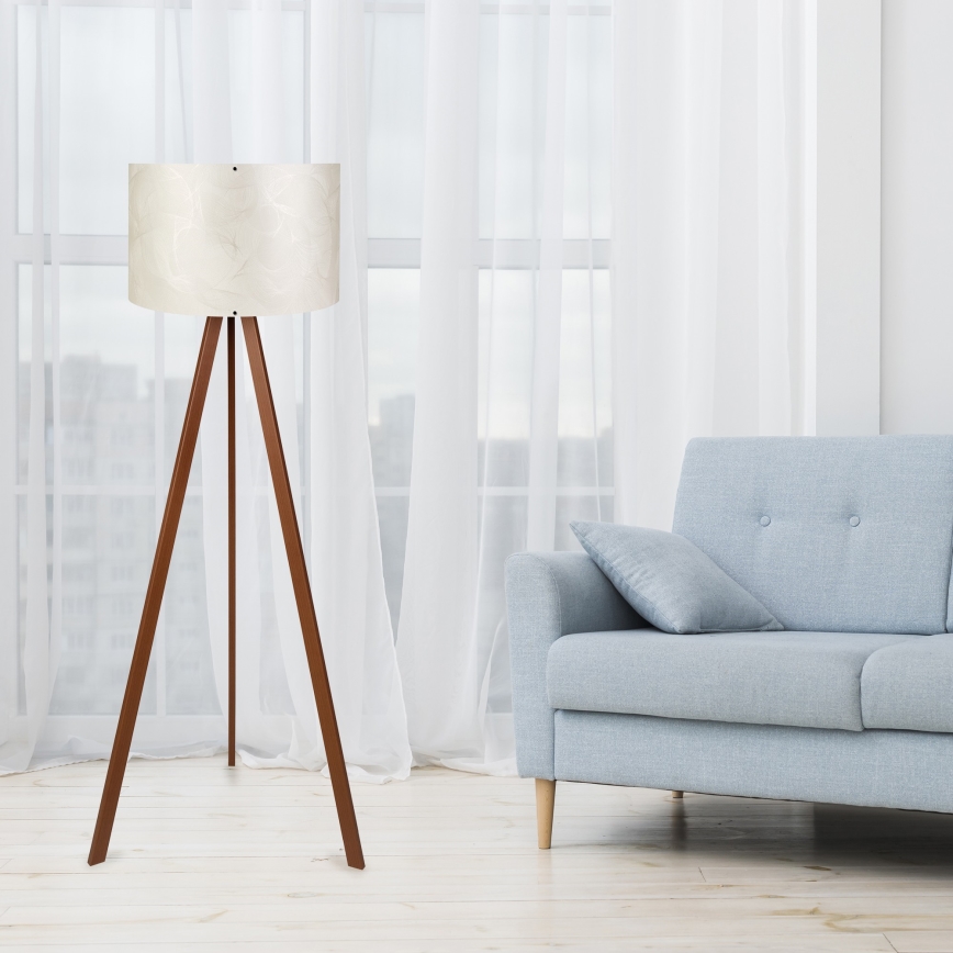 Lampa stojąca AYD 1xE27/40W/230V biała/brązowa