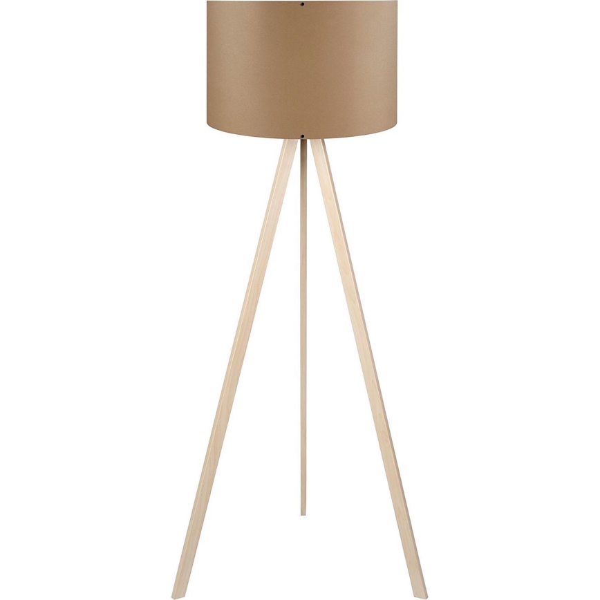 Lampa stojąca AYD 1xE27/40W/230V brązowa/beżowa