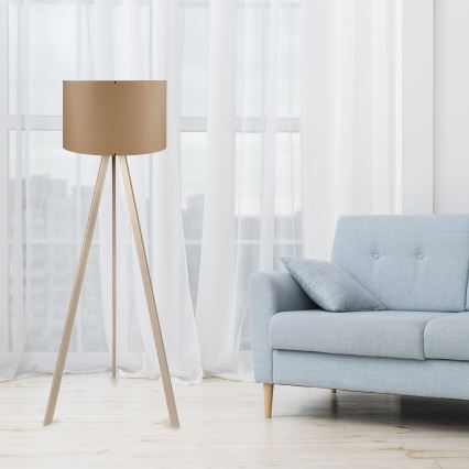 Lampa stojąca AYD 1xE27/40W/230V brązowa/beżowa