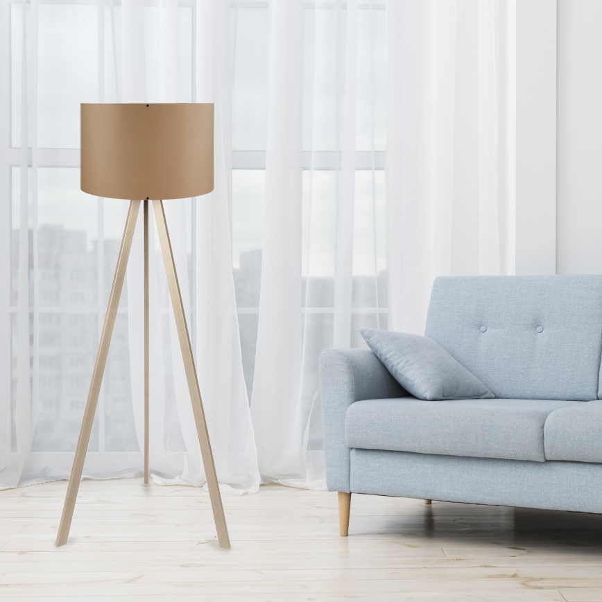 Lampa stojąca AYD 1xE27/40W/230V brązowa/beżowa