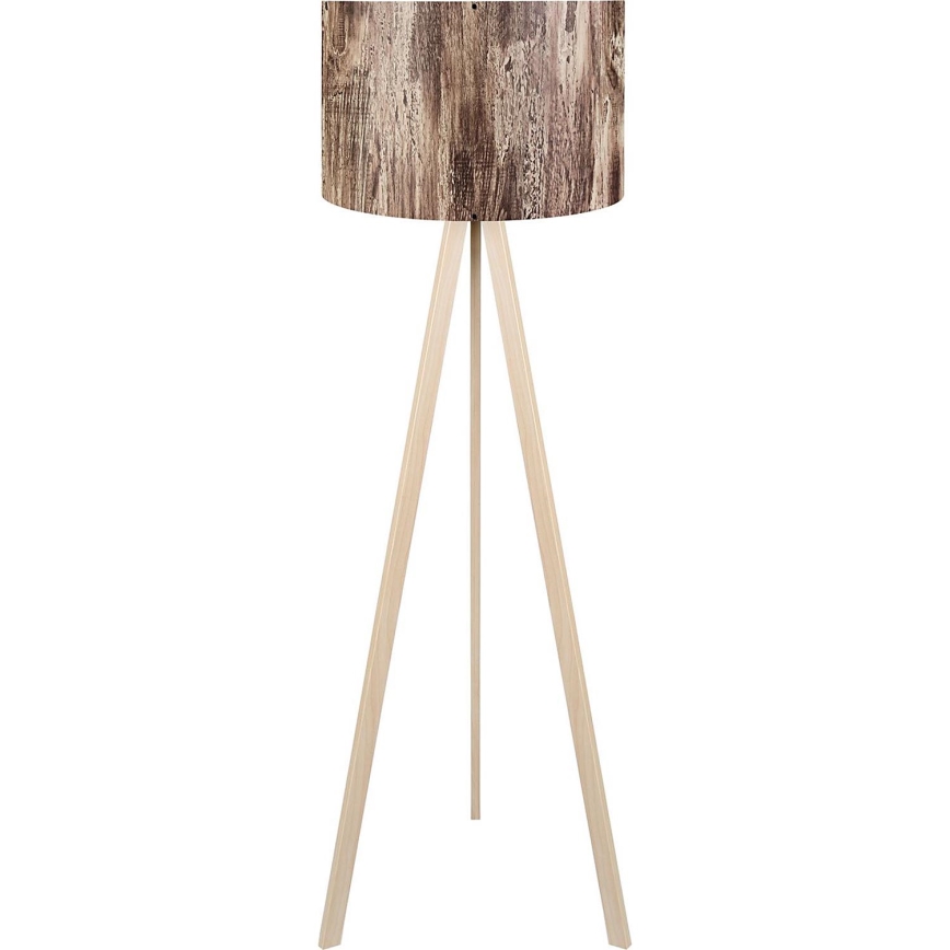 Lampa stojąca AYD 1xE27/40W/230V brązowa/beżowa