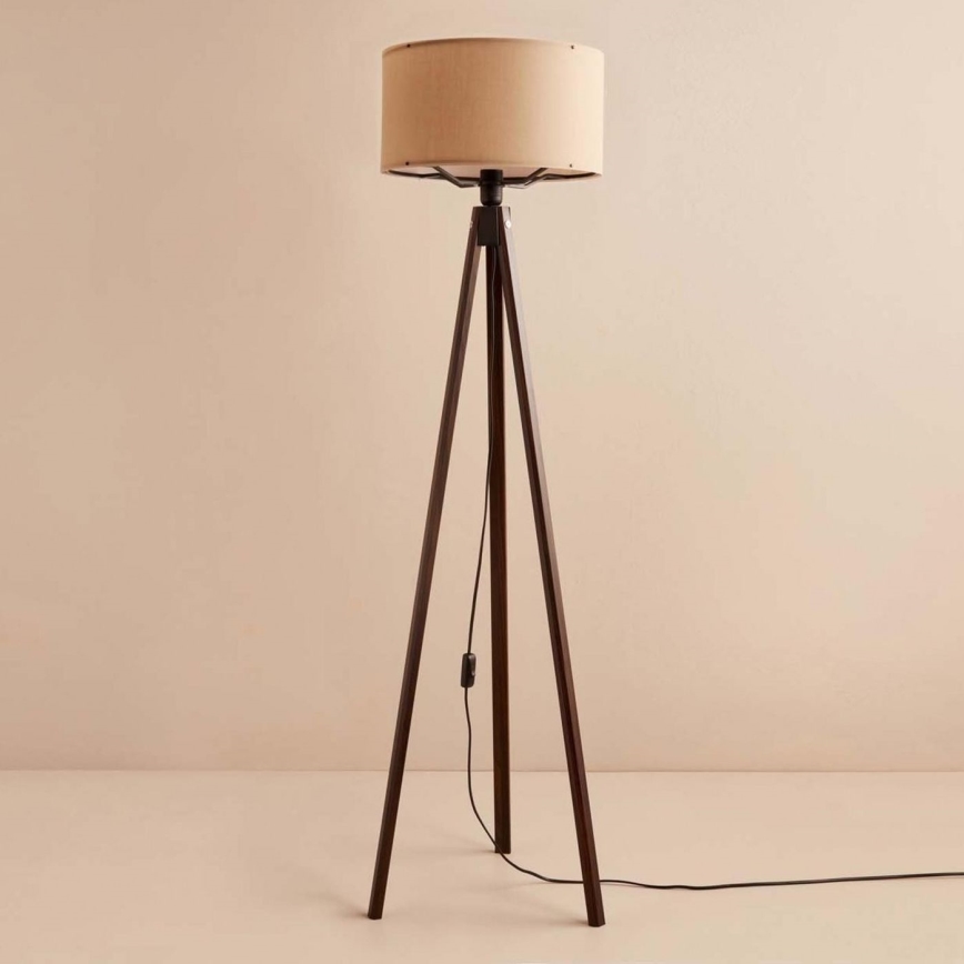 Lampa stojąca AYD 1xE27/40W/230V brązowa/beżowa