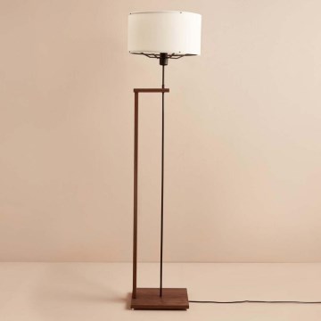 Lampa stojąca AYD 1xE27/40W/230V brązowa/biała