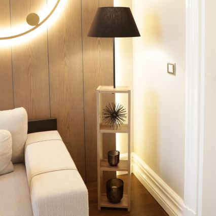 Lampa stojąca AYD 1xE27/40W/230V brązowa/czarna