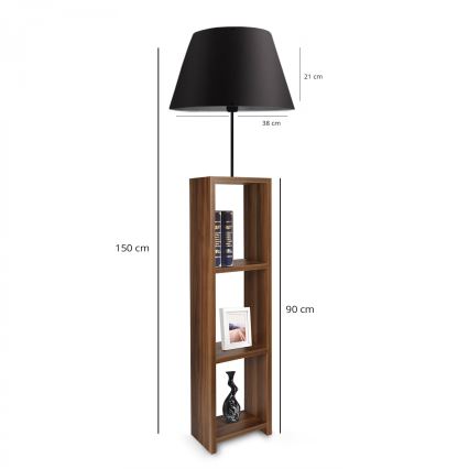 Lampa stojąca AYD 1xE27/40W/230V brązowa/czarna