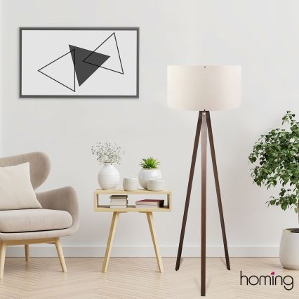 Lampa stojąca AYD 1xE27/40W/230V brązowa/kremowa