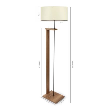 Lampa stojąca AYD 1xE27/40W/230V brązowa/kremowa