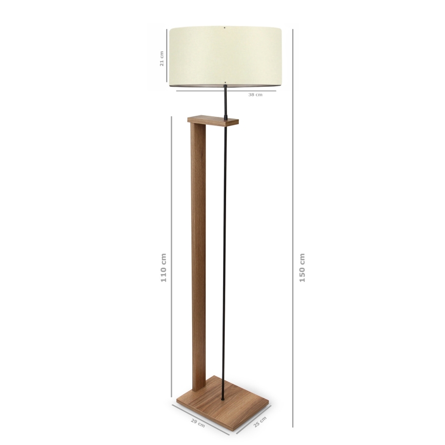 Lampa stojąca AYD 1xE27/40W/230V brązowa/kremowa