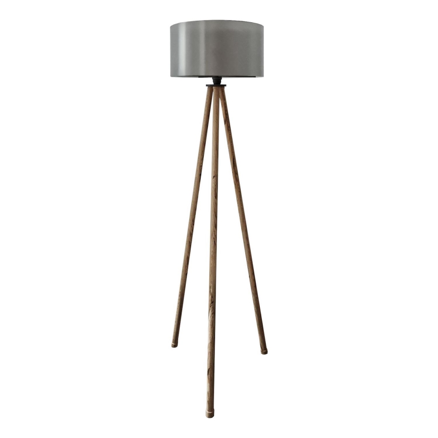 Lampa stojąca AYD 1xE27/40W/230V brązowa/szara