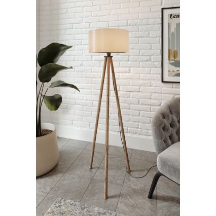 Lampa stojąca AYD 1xE27/40W/230V brązowa/szara
