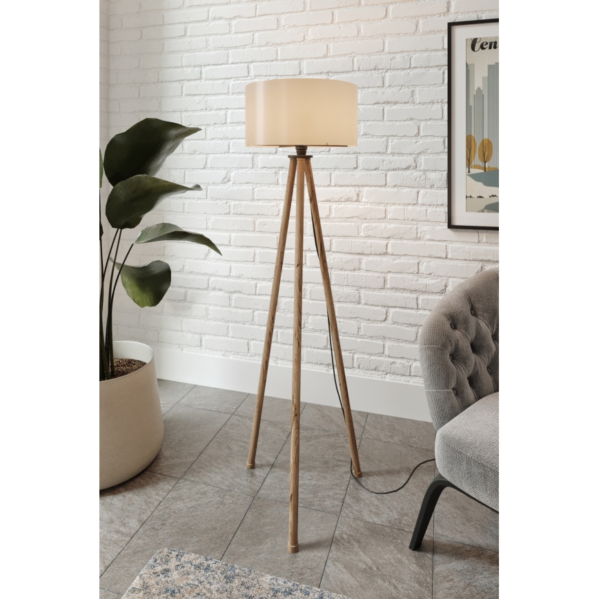Lampa stojąca AYD 1xE27/40W/230V brązowa/szara