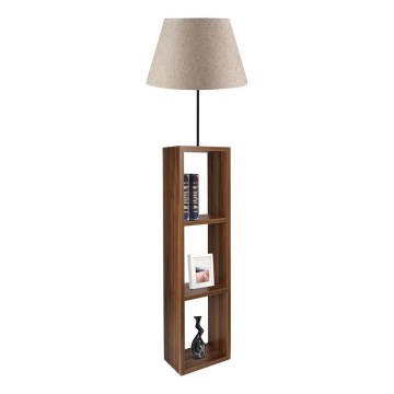Lampa stojąca AYD 1xE27/40W/230V brązowa/szara