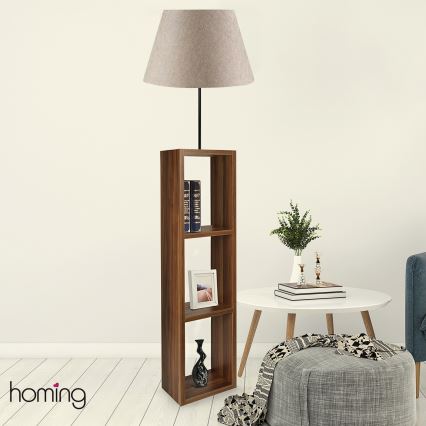 Lampa stojąca AYD 1xE27/40W/230V brązowa/szara