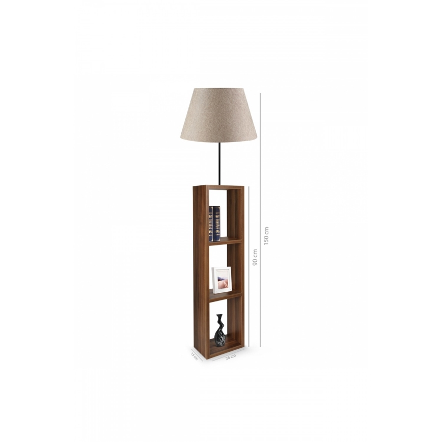 Lampa stojąca AYD 1xE27/40W/230V brązowa/szara