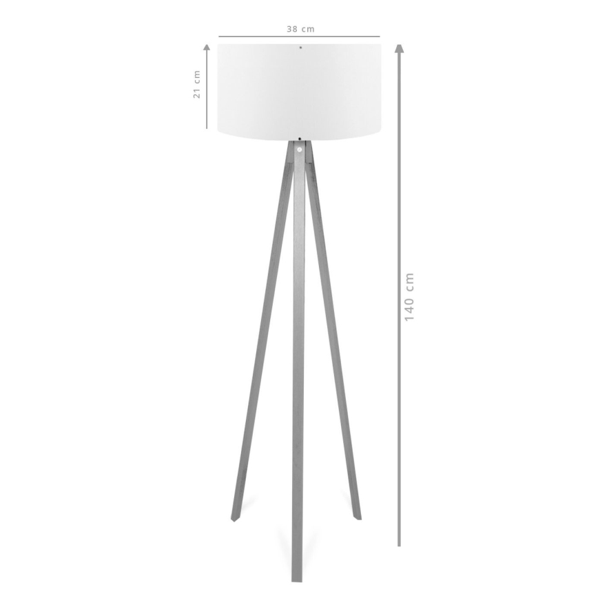Lampa stojąca AYD 1xE27/40W/230V brązowa/szara