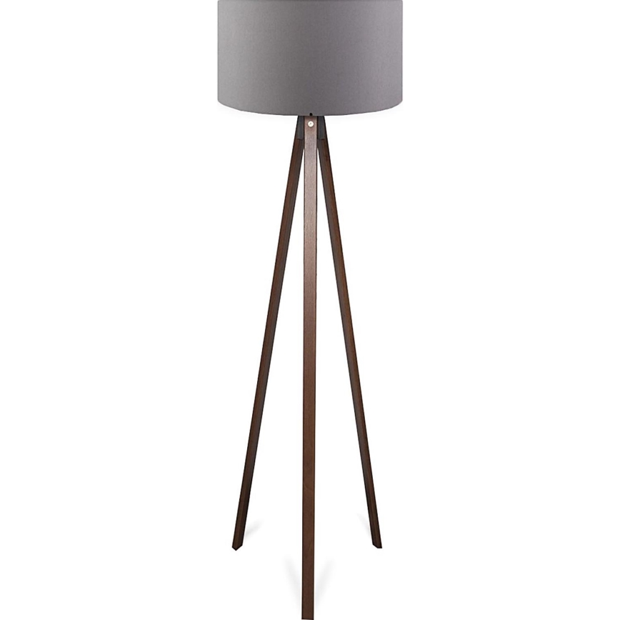 Lampa stojąca AYD 1xE27/40W/230V brązowa/szara