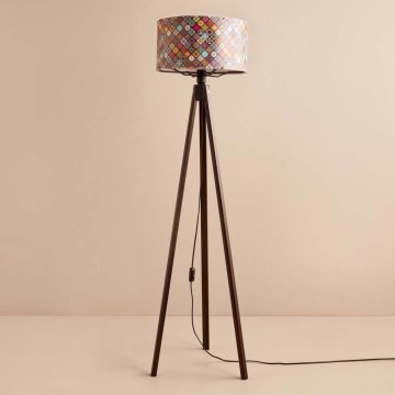 Lampa stojąca AYD 1xE27/40W/230V brązowa/wielobarwna