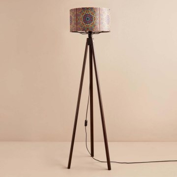 Lampa stojąca AYD 1xE27/40W/230V brązowa/wielobarwna