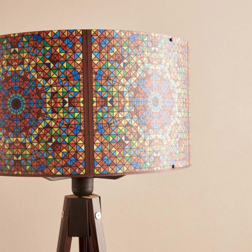 Lampa stojąca AYD 1xE27/40W/230V brązowa/wielobarwna