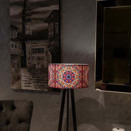 Lampa stojąca AYD 1xE27/40W/230V brązowa/wielobarwna