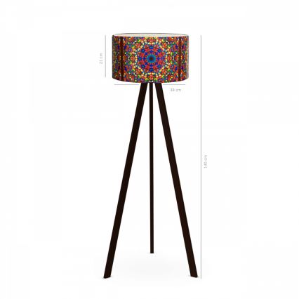 Lampa stojąca AYD 1xE27/40W/230V brązowa/wielobarwna