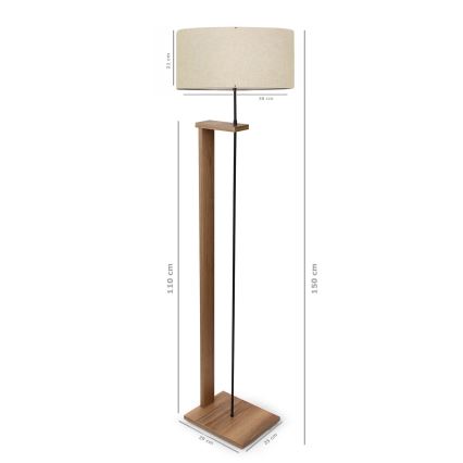Lampa stojąca AYD 1xE27/40W/230V brązowo-beżowa