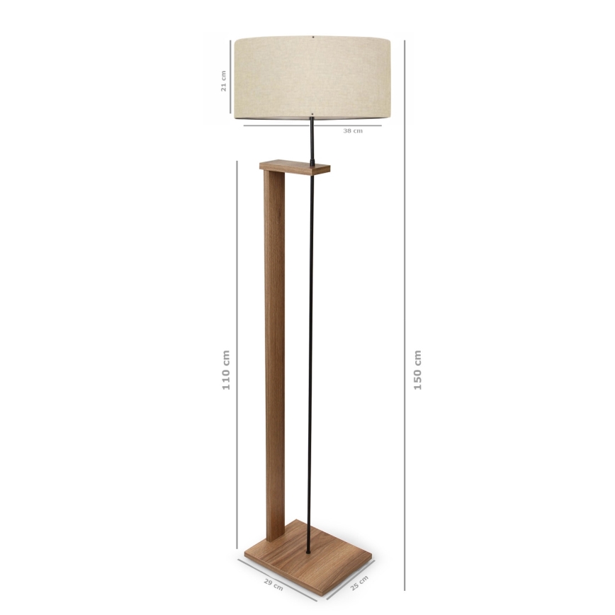 Lampa stojąca AYD 1xE27/40W/230V brązowo-beżowa