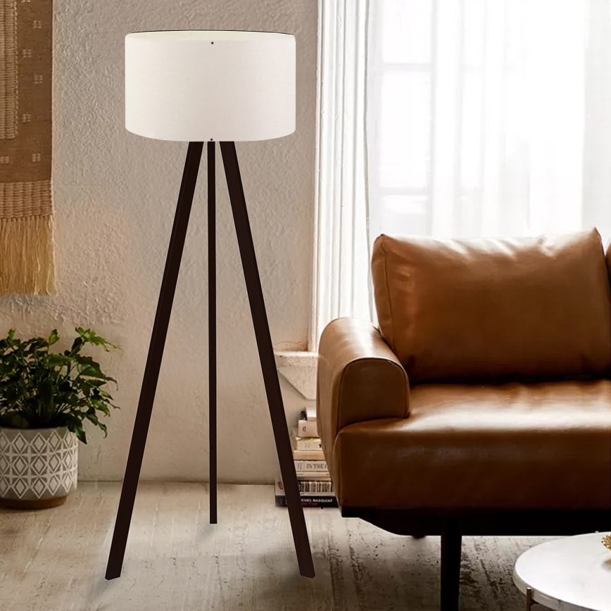 Lampa stojąca AYD 1xE27/40W/230V brązowo-biała