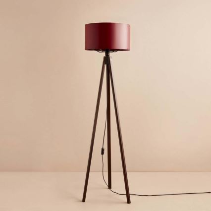 Lampa stojąca AYD 1xE27/40W/230V brązowo-czerwona