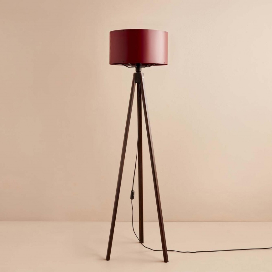 Lampa stojąca AYD 1xE27/40W/230V brązowo-czerwona