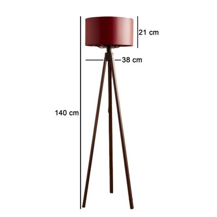 Lampa stojąca AYD 1xE27/40W/230V brązowo-czerwona