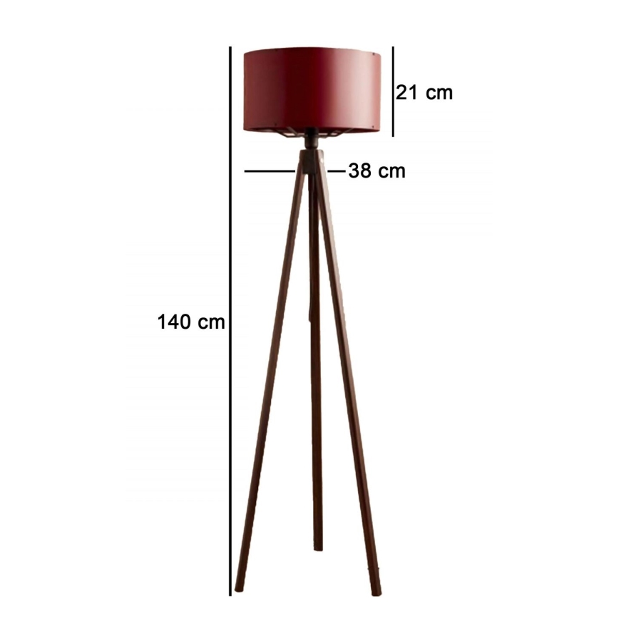 Lampa stojąca AYD 1xE27/40W/230V brązowo-czerwona