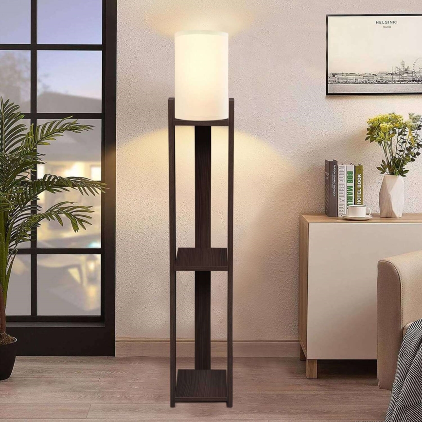 Lampa stojąca AYD 1xE27/40W/230V brązowo-kremowa