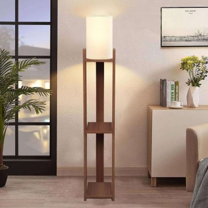 Lampa stojąca AYD 1xE27/40W/230V brązowo-kremowa