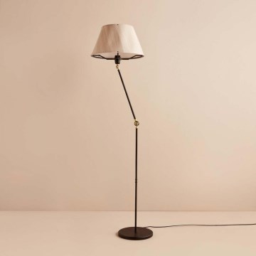 Lampa stojąca AYD 1xE27/40W/230V czarna/beżowa