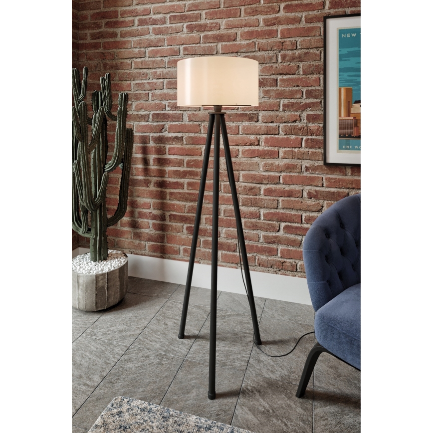 Lampa stojąca AYD 1xE27/40W/230V czarna/biała