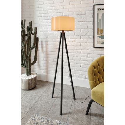 Lampa stojąca AYD 1xE27/40W/230V czarna/brązowa