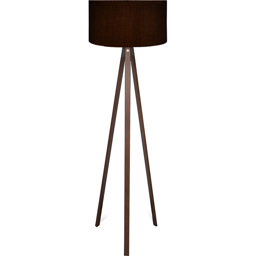 Lampa stojąca AYD 1xE27/40W/230V czarna/brązowa