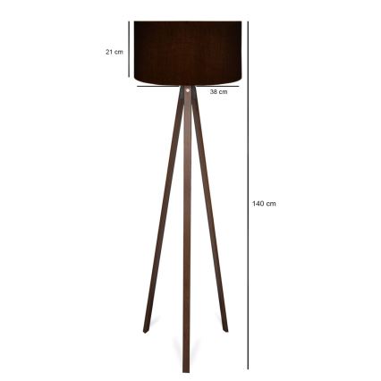 Lampa stojąca AYD 1xE27/40W/230V czarna/brązowa