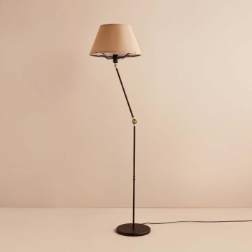 Lampa stojąca AYD 1xE27/40W/230V czarna/brązowa